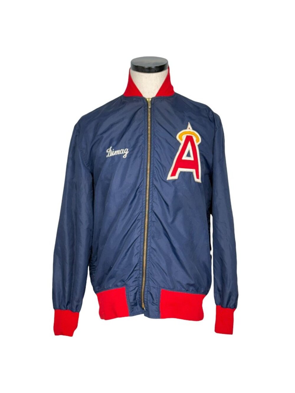 Vintage 70s McGoodman & Sons Los Angeles Angels Jacket Talon Zipper Navy & Red M